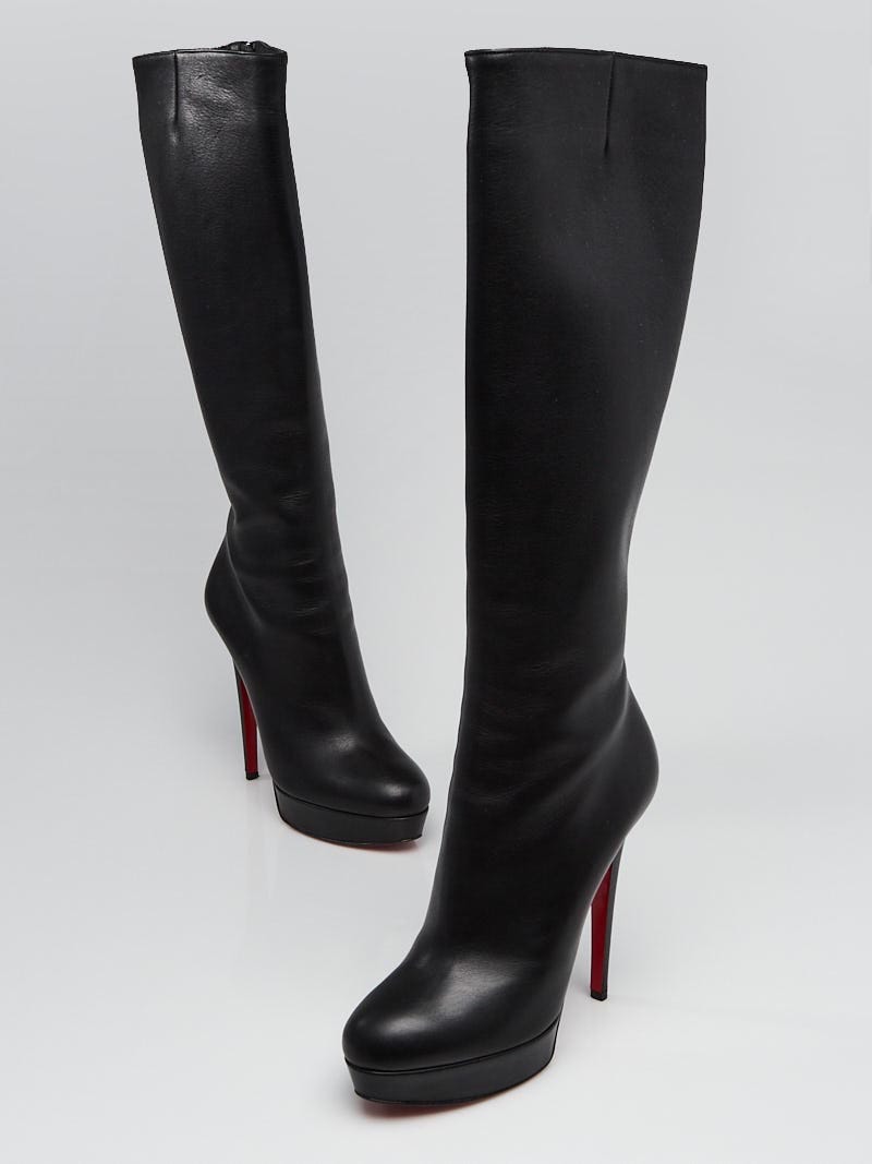 Christian Louboutin Black Calf Leather Babel Plato 140 Boots