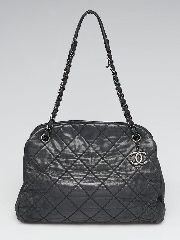 Chanel Black Iridescent Quilted Leather Just Mademoiselle Tote Bag