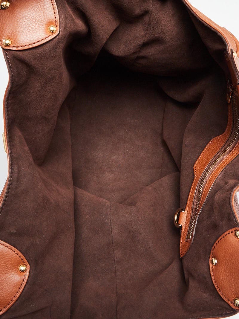 Louis Vuitton Cognac Monogram Mahina Leather L Bag - Yoogi's Closet