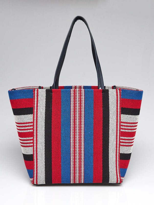 Celine Red/Blue Striped Canvas Phantom Cabas Tote Bag