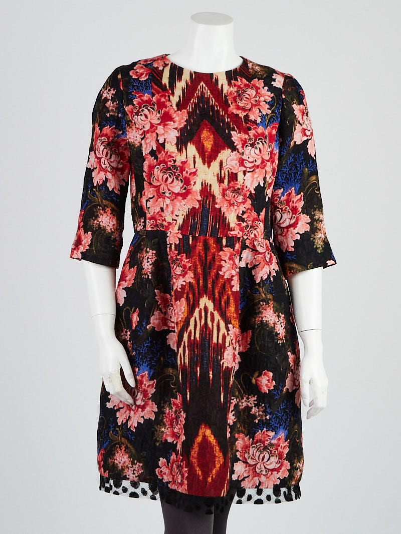 Louis Vuitton - Authenticated Dress - Silk Multicolour Floral for Women, Good Condition