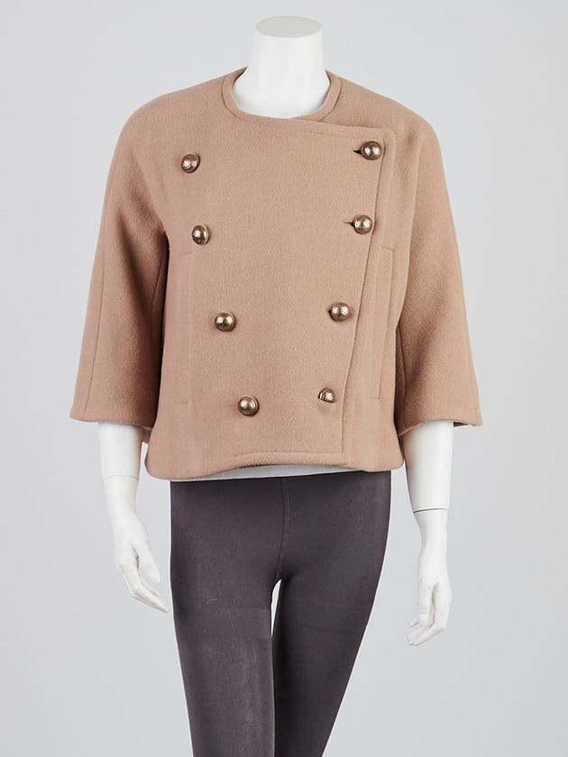 Chloe Camel Wool Blend Cropped Jacket Size 4/36