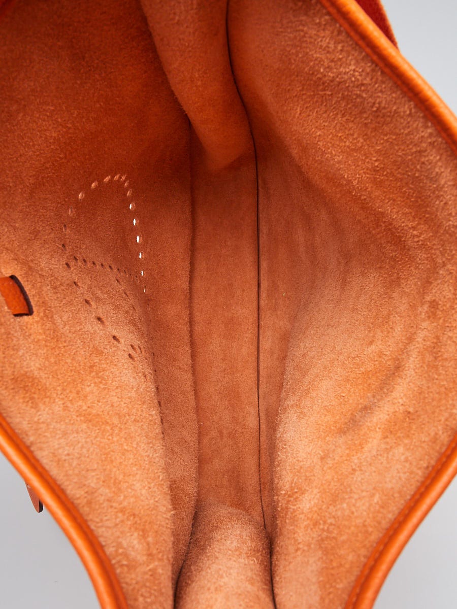 Hermes Orange Clemence Leather Evelyne GM III Bag - Yoogi's Closet