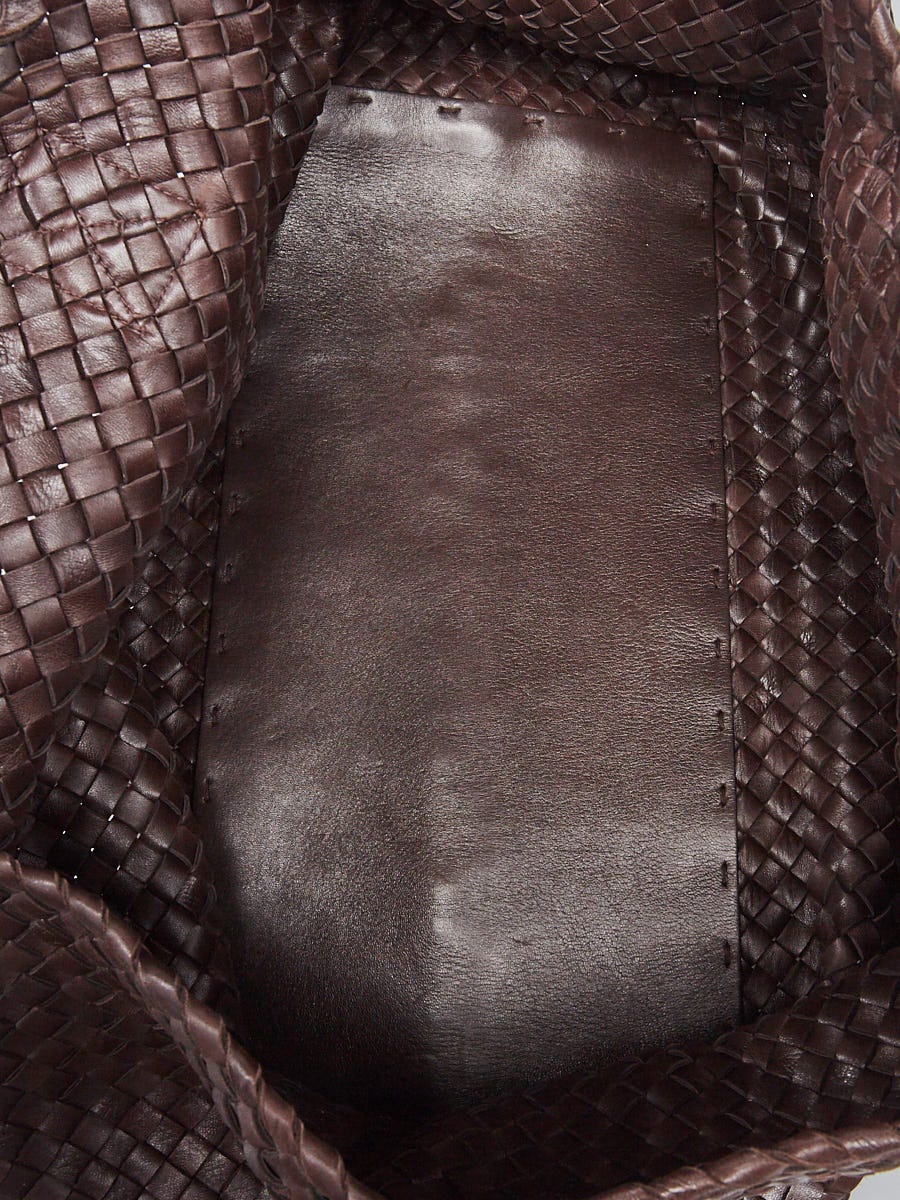 Bottega Veneta Brown Intrecciato Woven Nappa Leather Large Cabat