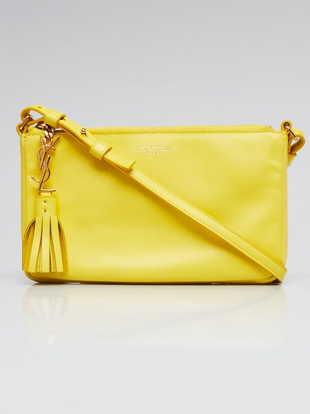 Yves Saint Laurent Yellow Leather Phone Pouch Bag