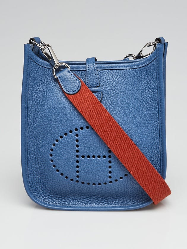 Hermes 16cm Bleu de Malte Clemence Leather Evelyne TPM Bag