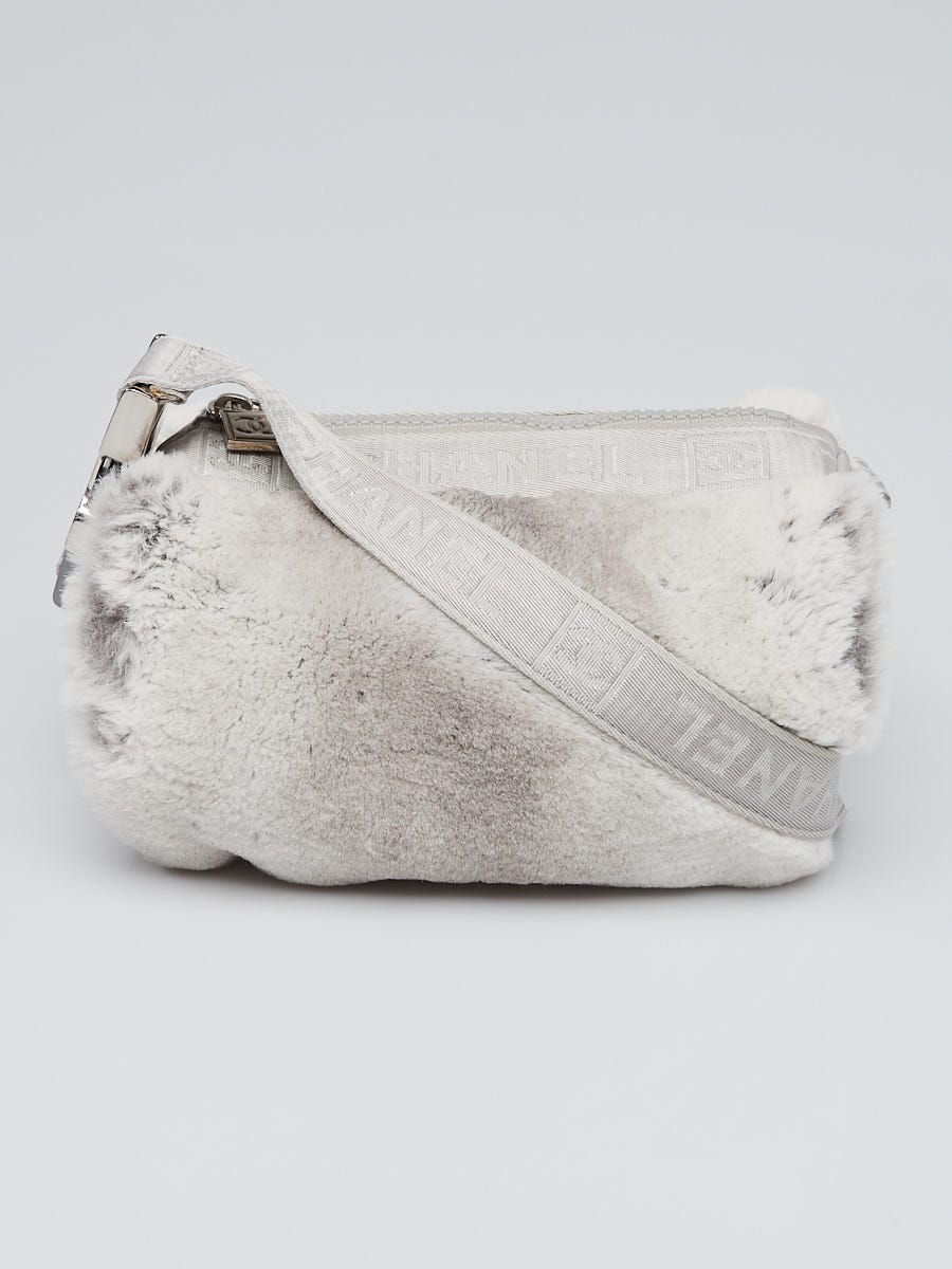 Chanel Grey Rabbit Fur Sport Ligne Mini Duffle Bag | Yoogi's Closet