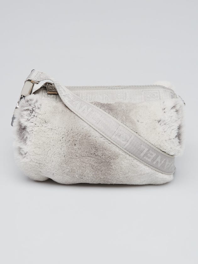 Chanel Grey Rabbit Fur Sport Ligne Mini Duffle Bag