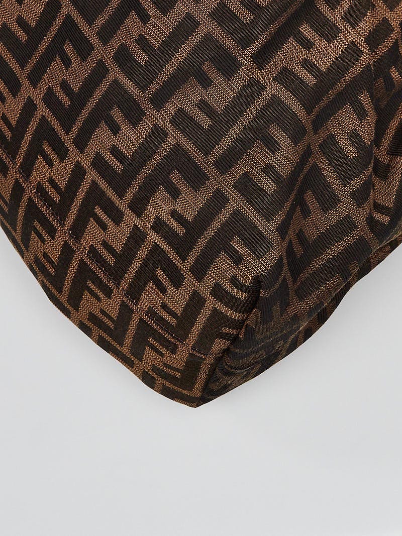 Fendi Tobacco Zucca Print Croc Embossed Leather Chef Large