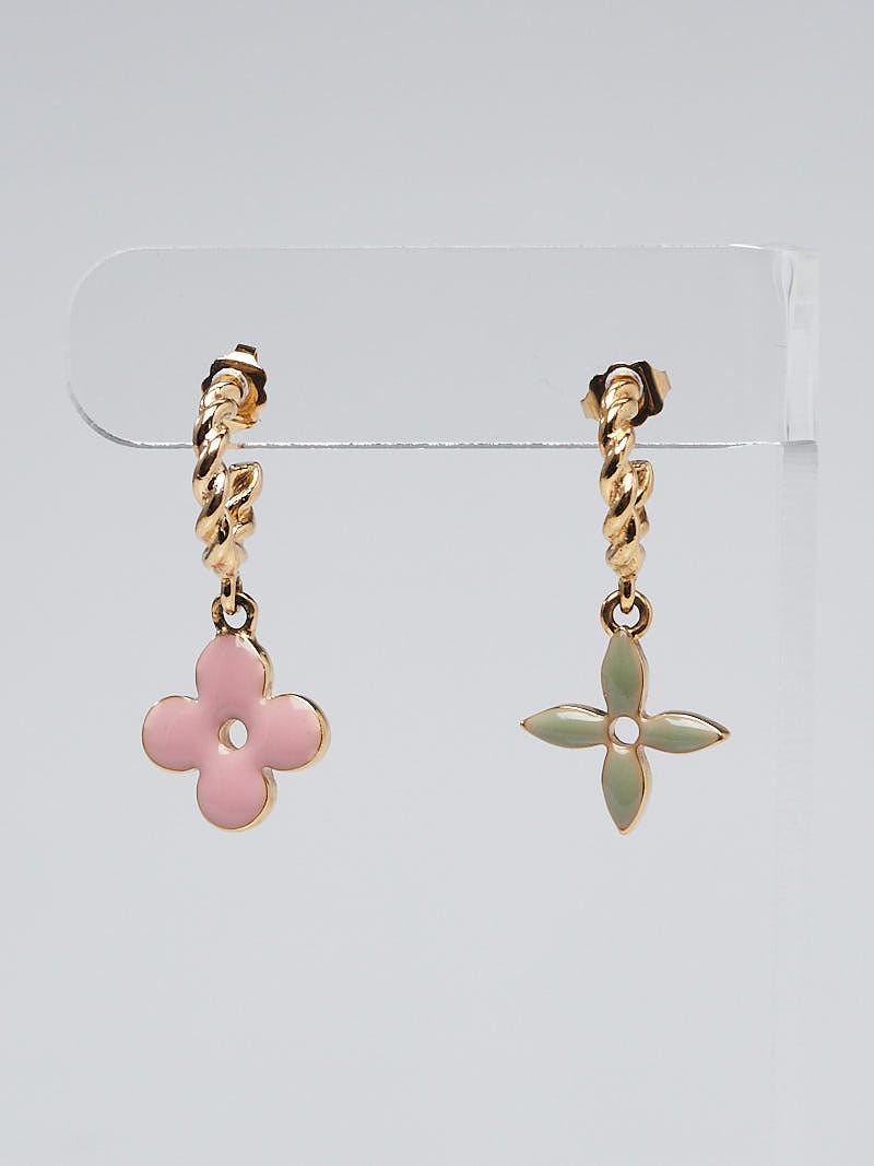 Louis Vuitton Goldtone Metal Pink Sweet Monogram Charms Set of Three  Earrings - Yoogi's Closet
