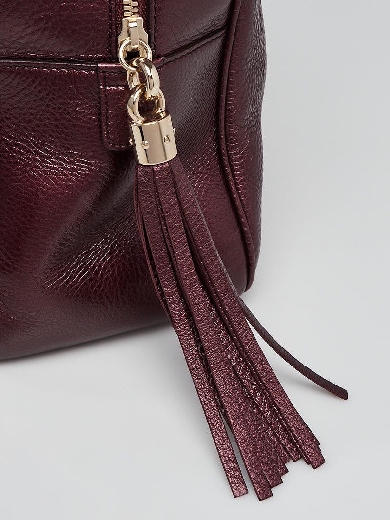 GUCCI Soho Chain Purple Leather Crossbody Bag-US