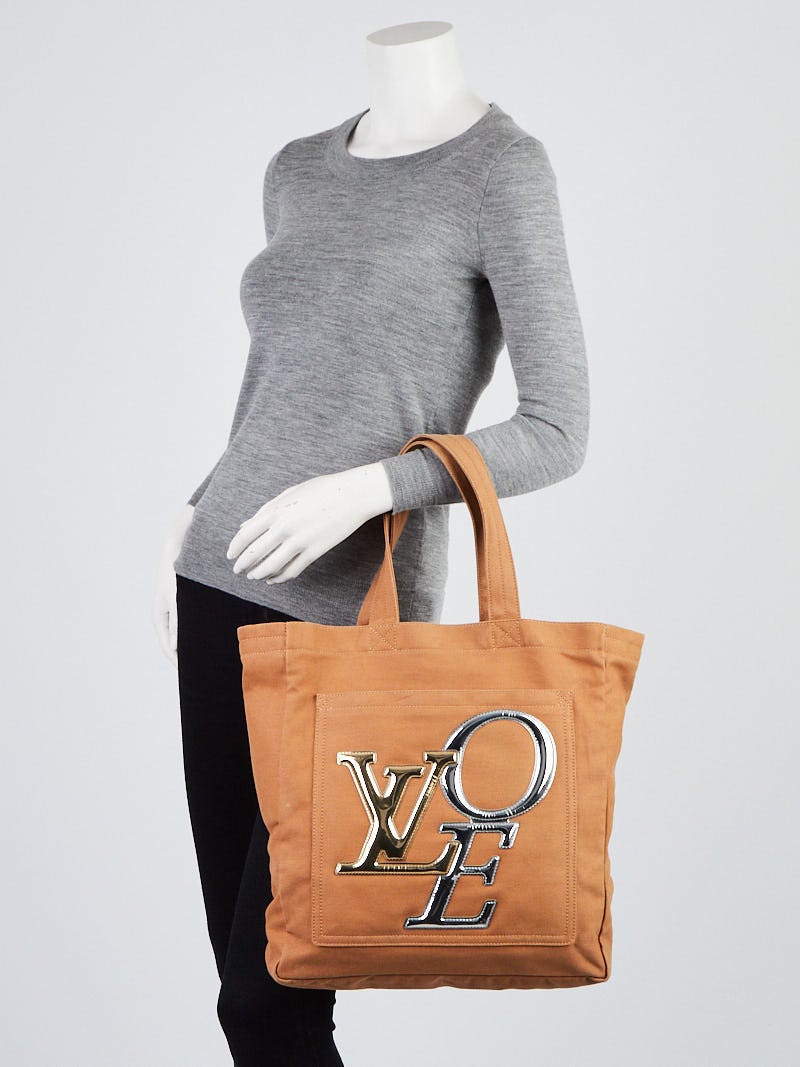 Louis Vuitton Khaki Brown Canvas Limited Edition That's Love Tote