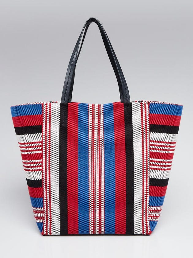 Celine Red/Blue Striped Canvas Phantom Cabas Large Tote Bag