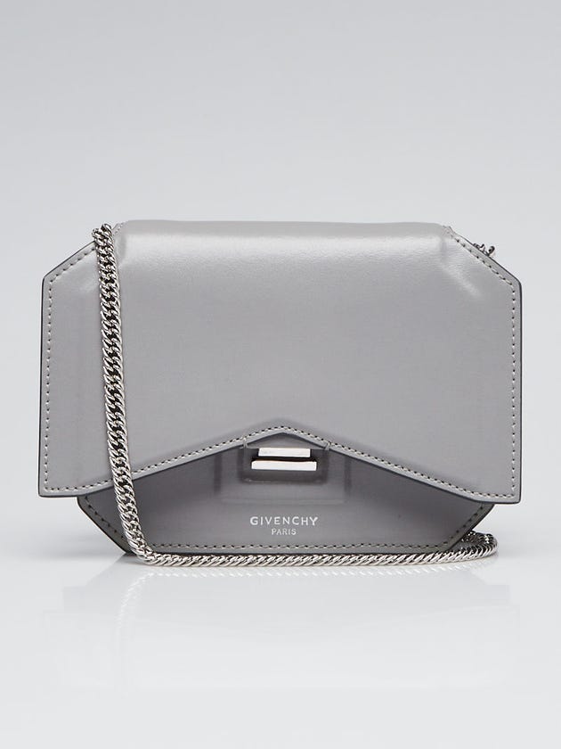 Givenchy Grey Leather Bow Cut Chain Wallet Bag