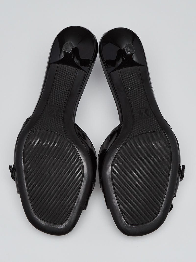 Louis Vuitton Black Patent Leather Mule Kitten Heels Size 6.5/37 - Yoogi's  Closet