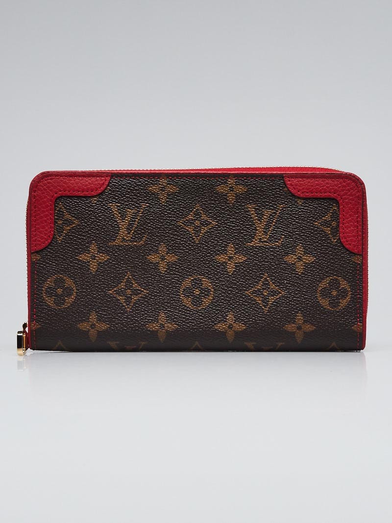 LOUIS VUITTON Retiro Monogram Canvas Zippy Wallet Cerise Red