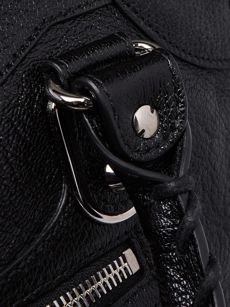 Balenciaga Black Chevre Leather Metallic Edge Velo Bag | Yoogi's