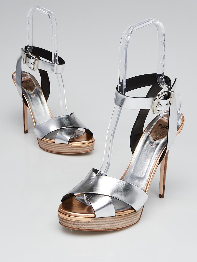 Fendi hot sale silver sandals