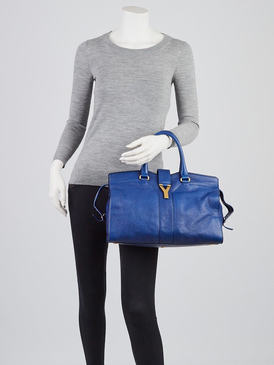 Yves Saint Laurent Blue Leather Medium Cabas ChYc Bag