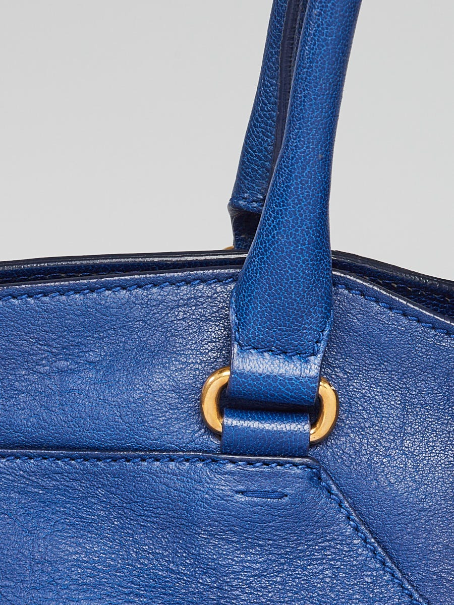 Yves Saint Laurent Blue Leather Medium Cabas ChYc Bag