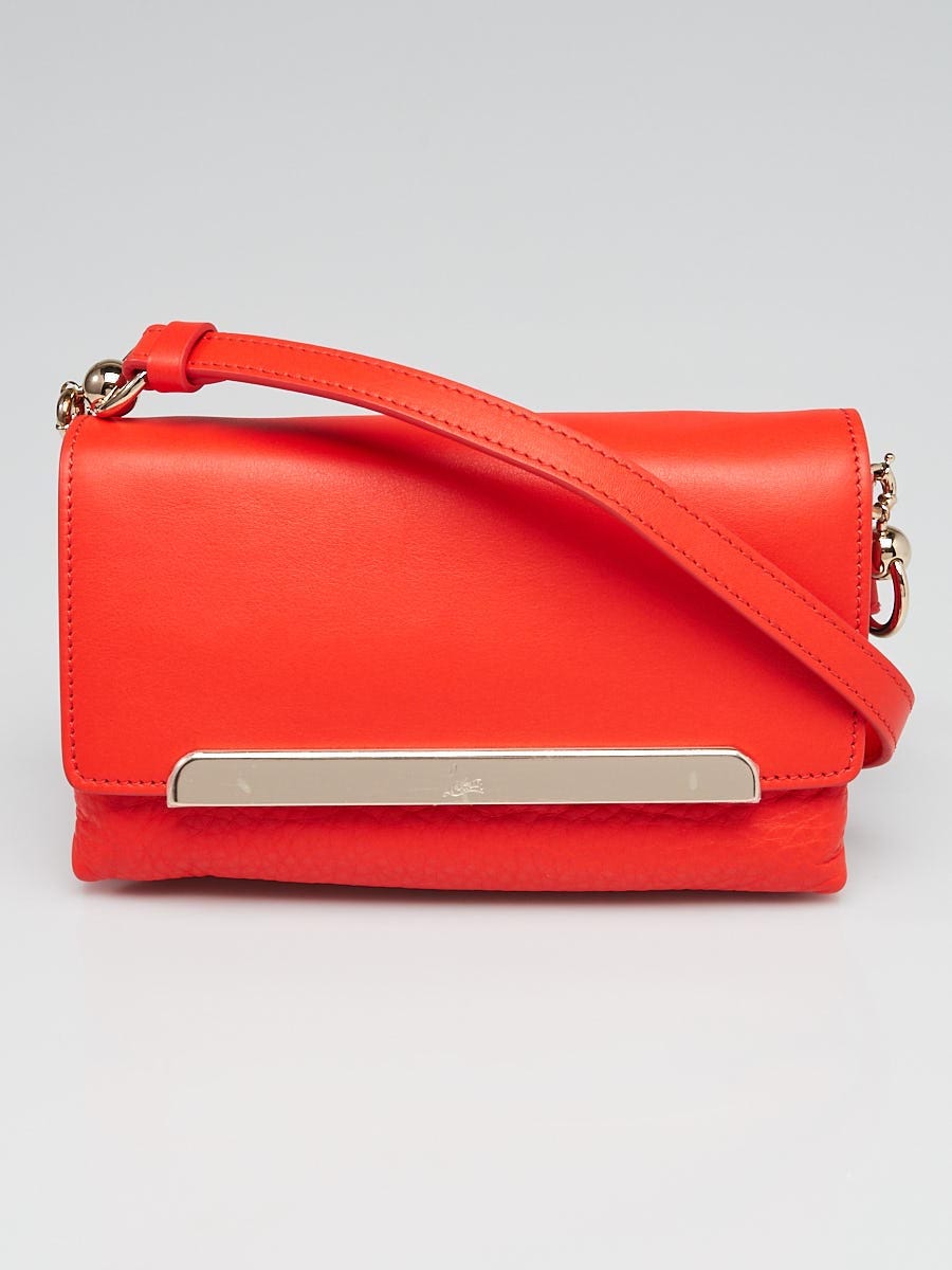 Christian Louboutin Orange Rougissime Leather Crossbody Bag