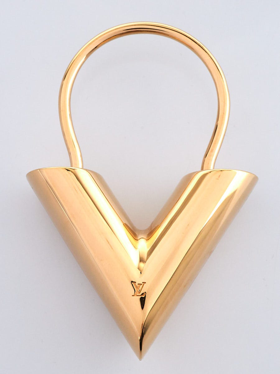 Louis Vuitton Silver/Gold Metal Essential V Necklace - Yoogi's Closet