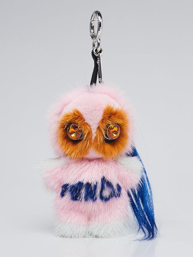 Fendi Pink Mink/Goatskin Fur 'Piro-Chan' Fendirumi Key Chain and Bag Charm