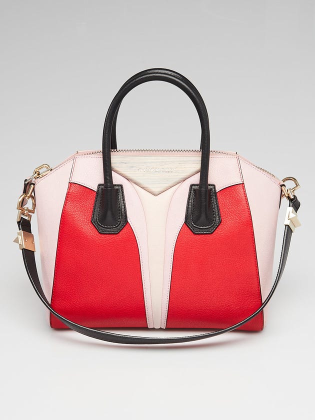 Givenchy Red/Pink Multicolor Sugar Goatskin Leather Small Antigona Bag