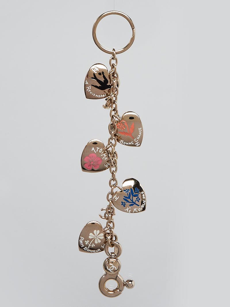 Chanel Goldtone Hearts Bag Charm - Yoogi's Closet