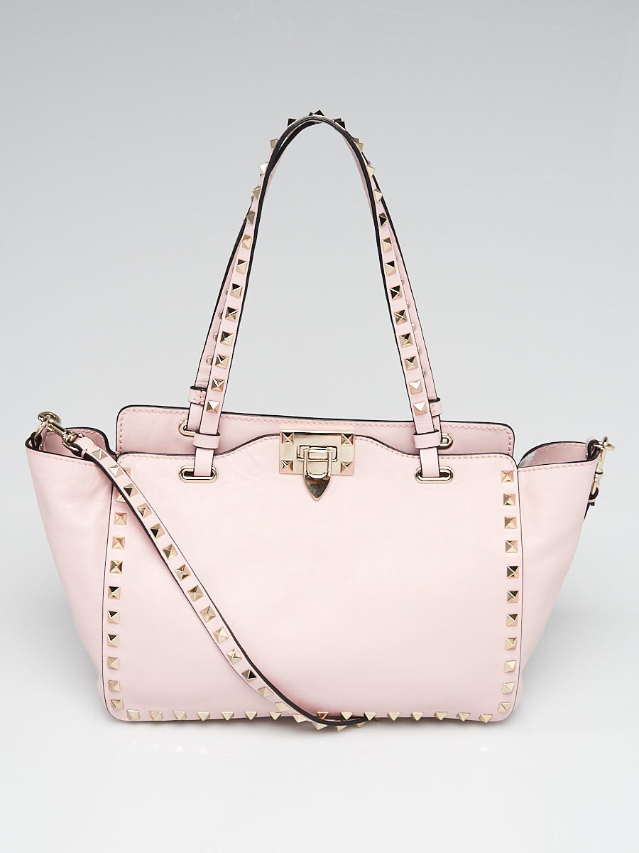 Valentino Blush Pink Leather Rockstud Trapeze Bag