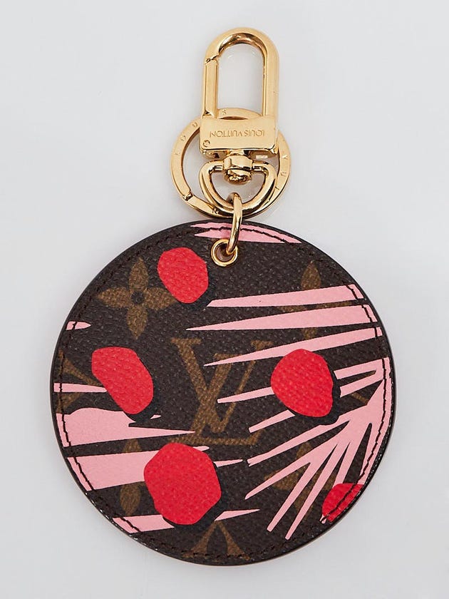 Louis Vuitton Limited Edition Sugar Pink Poppy Monogram Canvas Jungle Print Key Holder and Bag Charm
