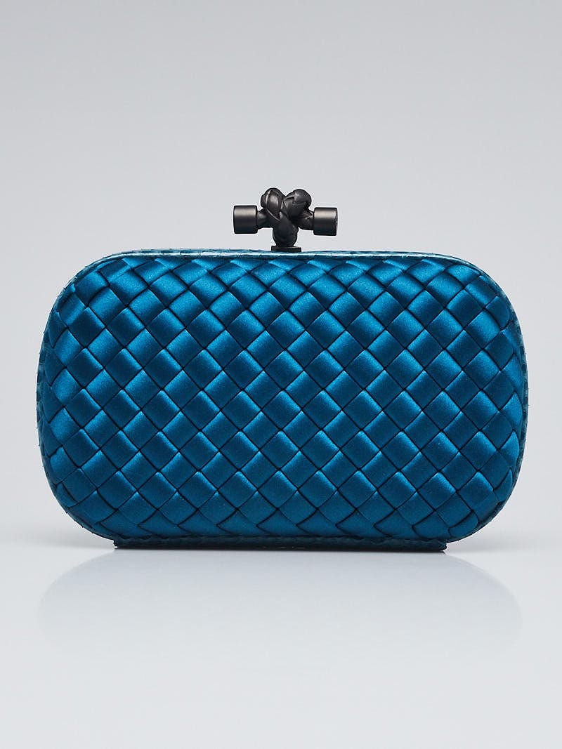 Bottega Veneta Crocodile Knot Clutch - Blue Clutches, Handbags