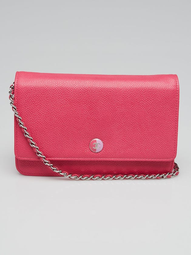 Chanel Pink Caviar Leather CC WOC Clutch Bag