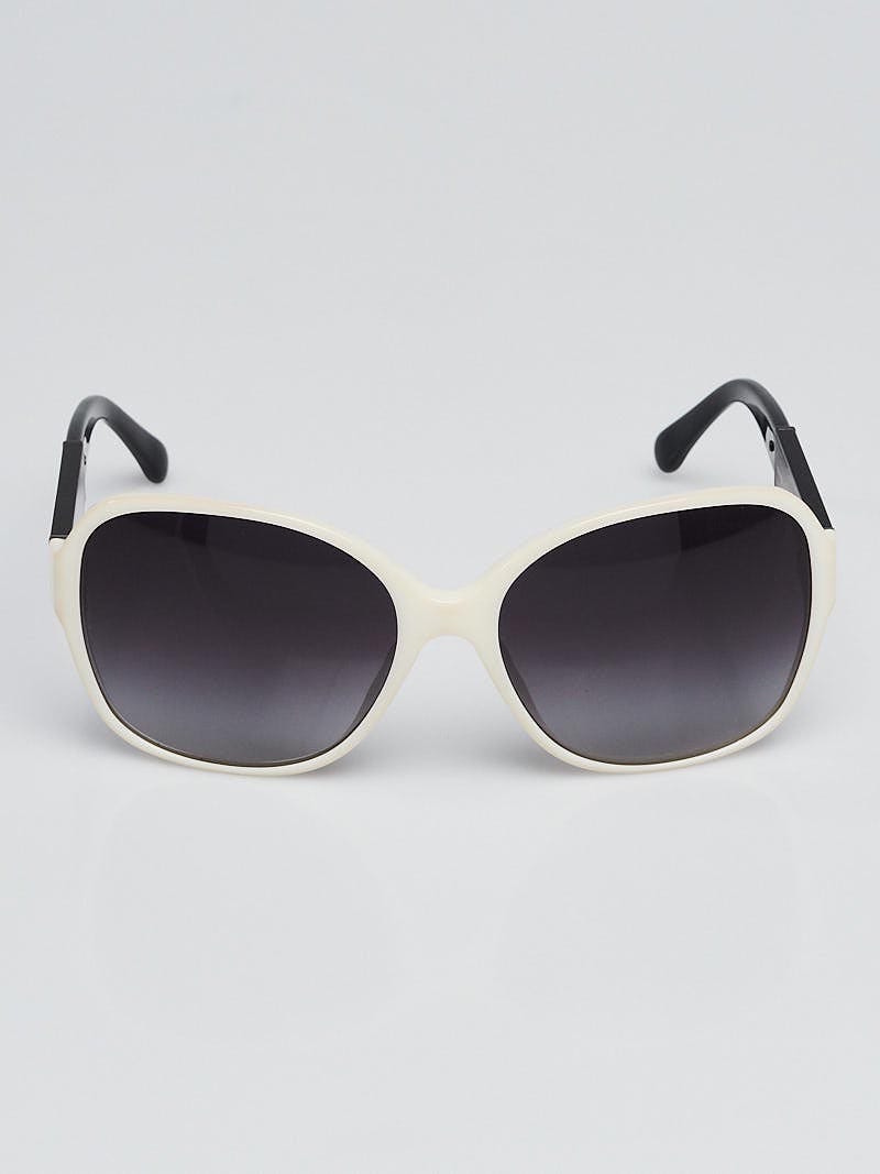 Chanel White Frame Square Frame Signature Sunglasses-5198