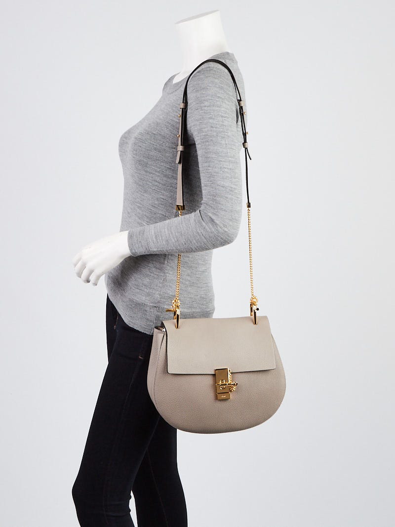 Chloe Motty Grey Pebbled Leather Large Drew Bag Yoogi s Closet