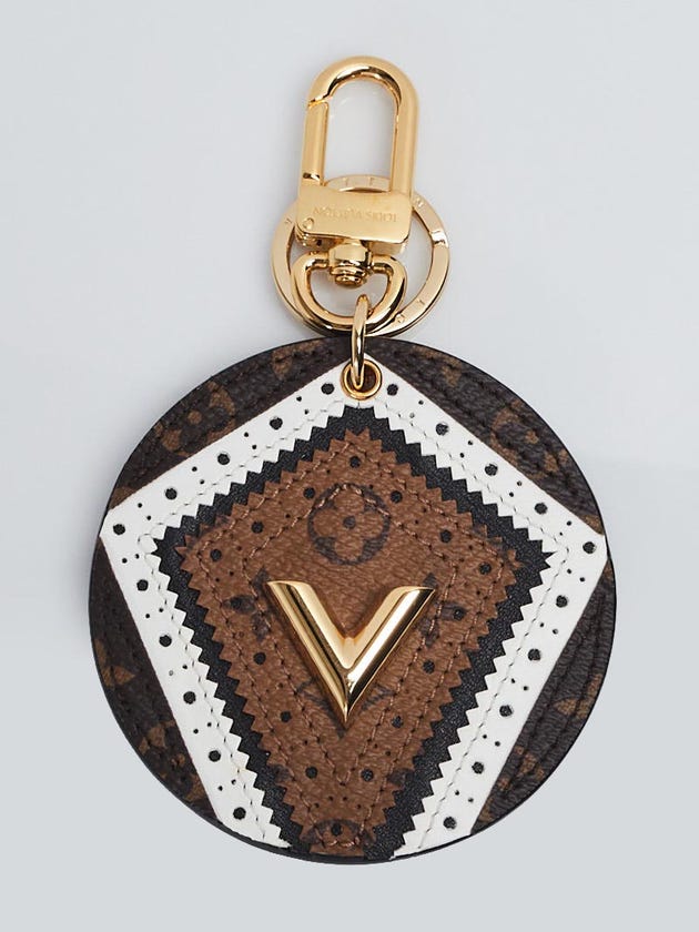 Louis Vuitton Monogram Canvas Brogue Leather V Key Holder and Bag Charm