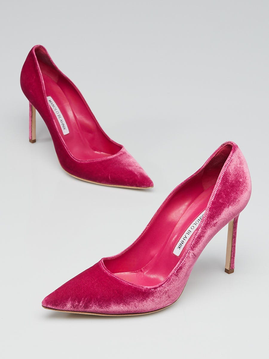 Manolo Blahnik Pink Shock Patent Leather BB Pumps Size 8.5/39 - Yoogi's  Closet