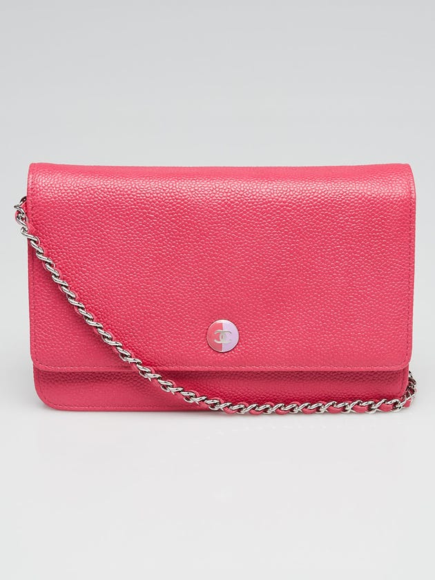 Chanel Pink Caviar Leather CC WOC Clutch Bag