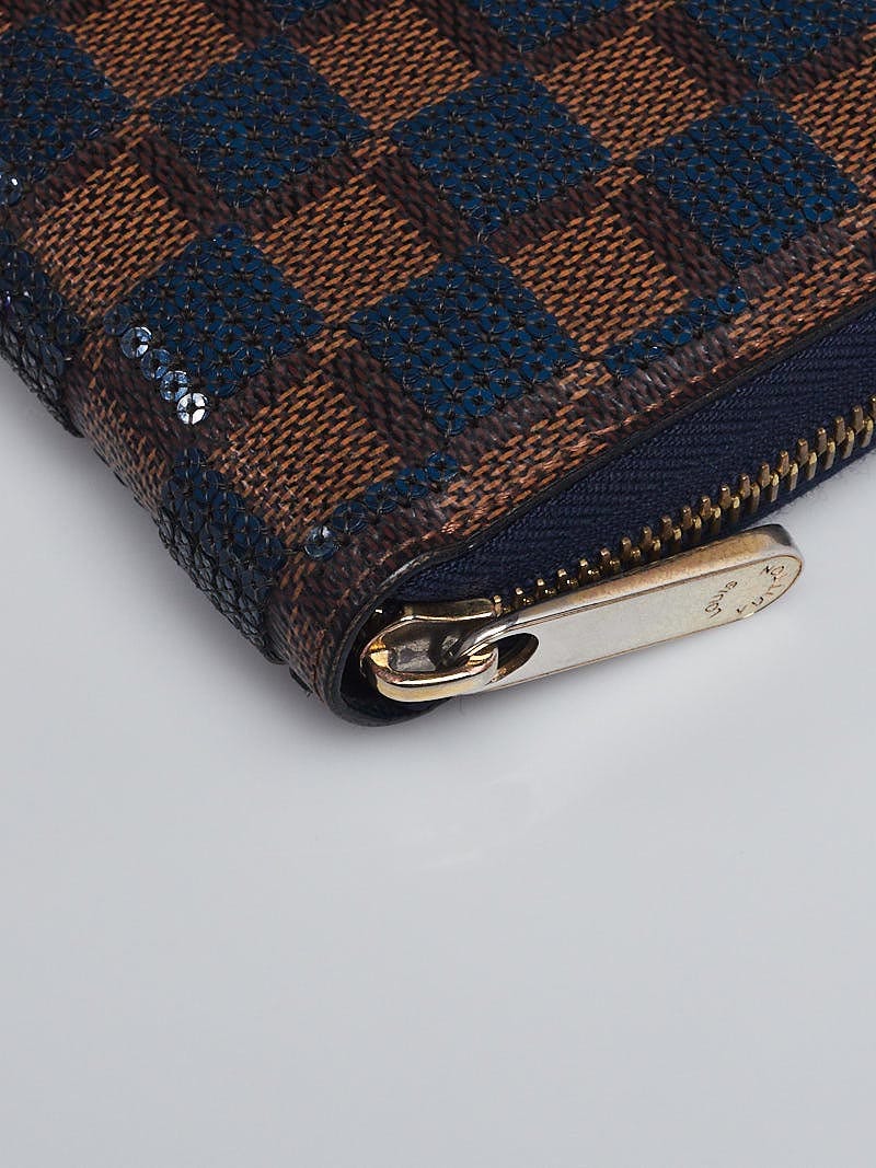 Louis Vuitton, Bags, Louis Vuitton Limited Edition Blue Damier Paillettes  Zippy Wallet