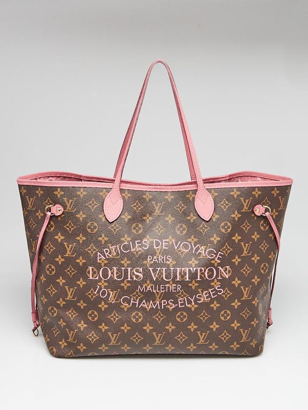 Louis Vuitton Limited Edition Rose Velours Monogram Ikat Neverfull GM Bag
