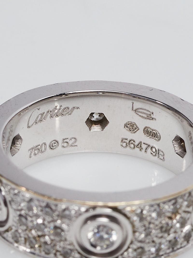 Cartier 18k White Gold and Diamond LOVE Ring Size 6 52 Yoogi s