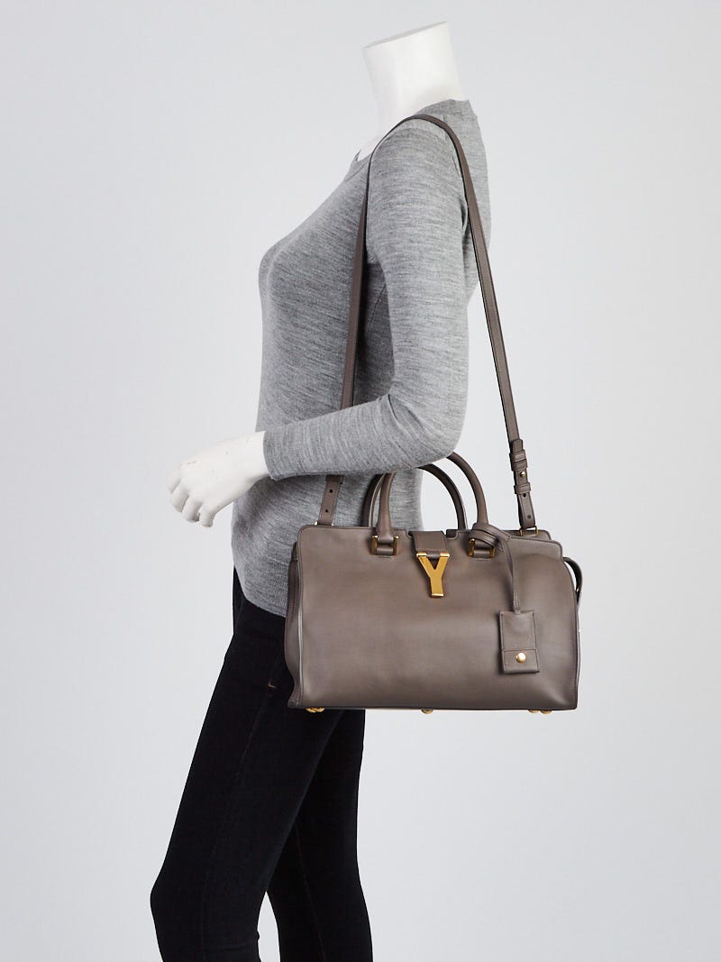 Yves Saint Laurent Grey Calfskin Leather Small Cabas ChYc Bag