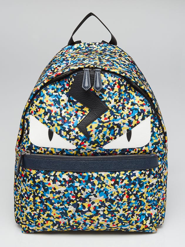 fendi bag bugs mini backpack By the Way Fendi shows us a playful take on the essential backpack silhouette with this embellished black piece Fendi Blue/Multicolor Nylon and Saffiano