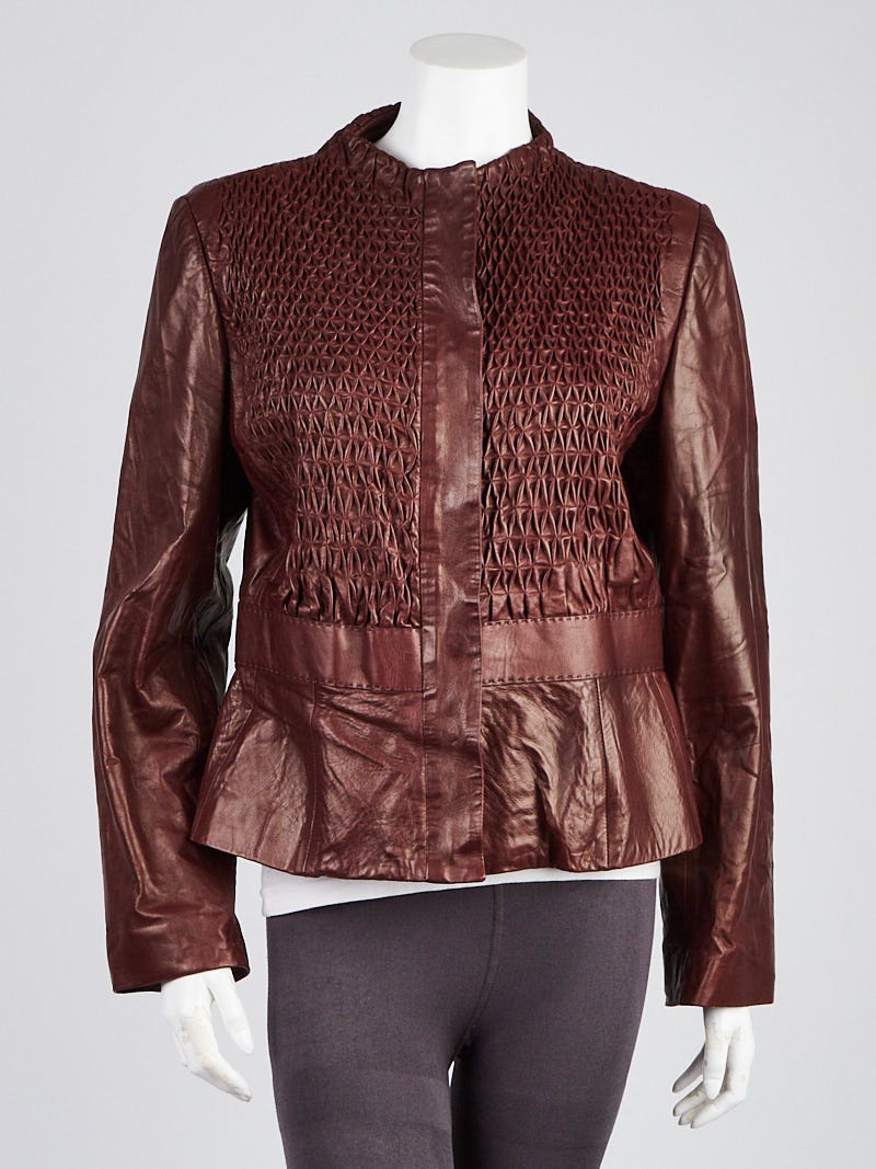 Red lambskin sale leather jacket