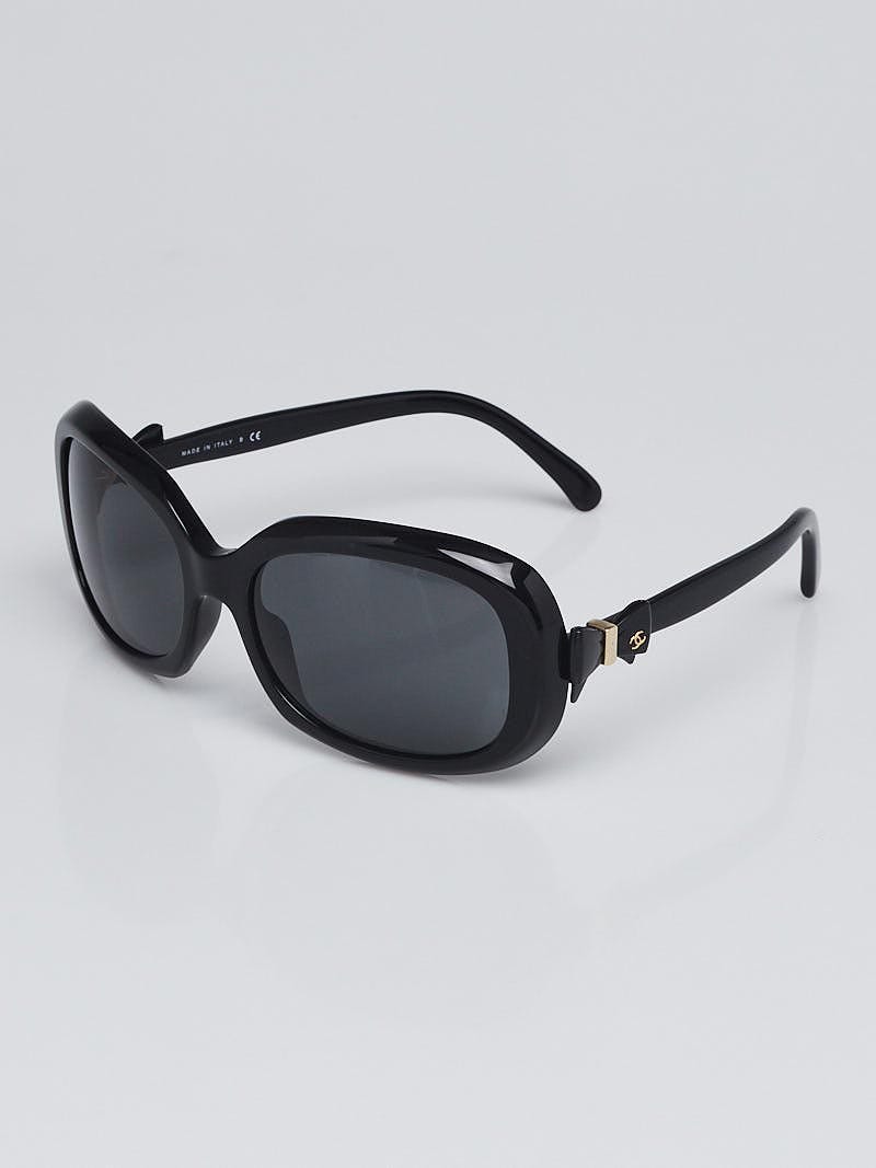 black chanel sunglasses with chanel on the side