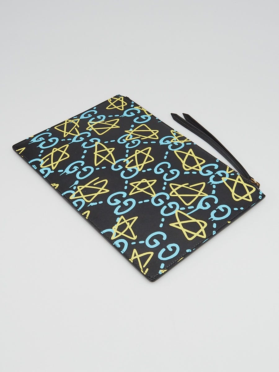 Gucci Multicolor Smooth Leather Gucci Ghost Zip Pochette | Yoogi's