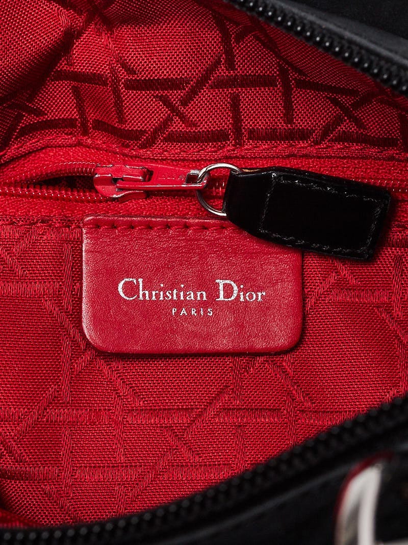 Christian Dior Vintage Black Cannage Quilted Nylon Medium Lady