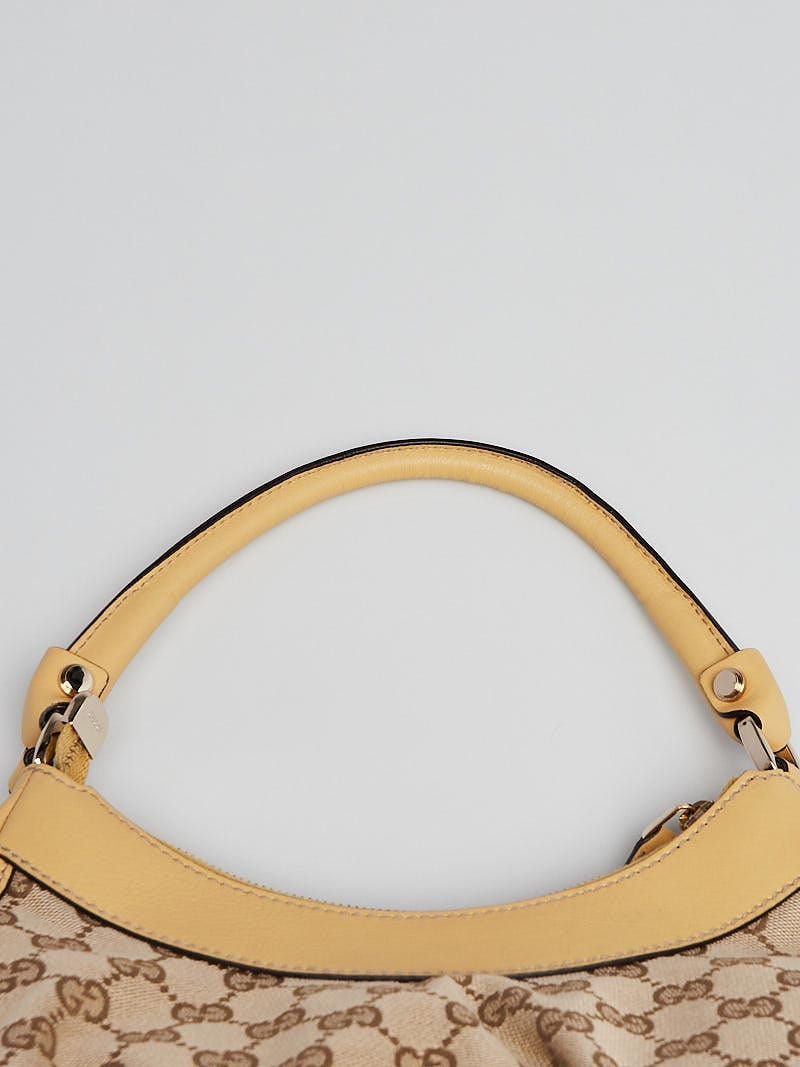 Gucci Gold Monogram Canvas Small Hobo Bag