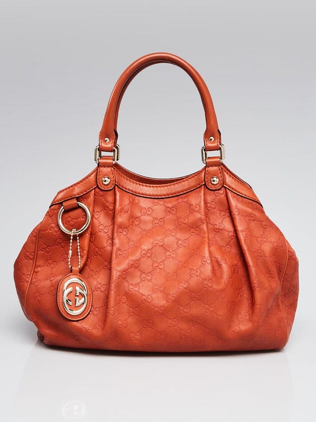 Gucci Orange Guccissima Leather Medium Sukey Tote Bag