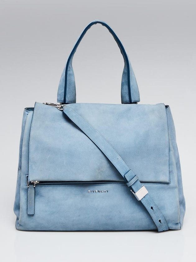 Givenchy Light Blue Nubuck Leather Pandora Pure Medium Bag